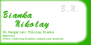 bianka mikolay business card